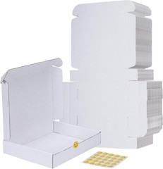 RLAVBL 12X9X2 Shipping Boxes Set of 25, White Corrugated Cardboard Mailer Box fo