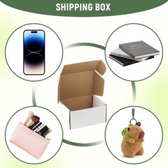 5 Pack 8x6x4 Inch Shipping Boxes White Corrugated Cardboard Mailer Box