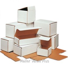 100 – 6 1/2 x 4 7/8 x 3 3/4 White Corrugated Shipping Mailer Packing Box Boxes