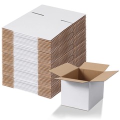 Calenzana 8x6x6 Shipping Boxes Set of 40, White Corrugated Cardboard Box for …