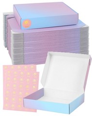 40 Pack Purple Gradient Shipping Boxes 10x8x2, Corrugated Mailer Packaging for G