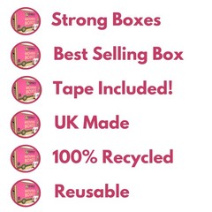 5 Strong, Extra Large, Strong Boxes with Carry Handles and Room List, Shattered…