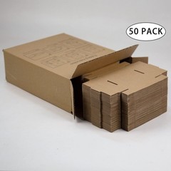 50 PCS 4x4x1 Inch Brown Small Corrugated Cardboard Shipping Boxes Packing