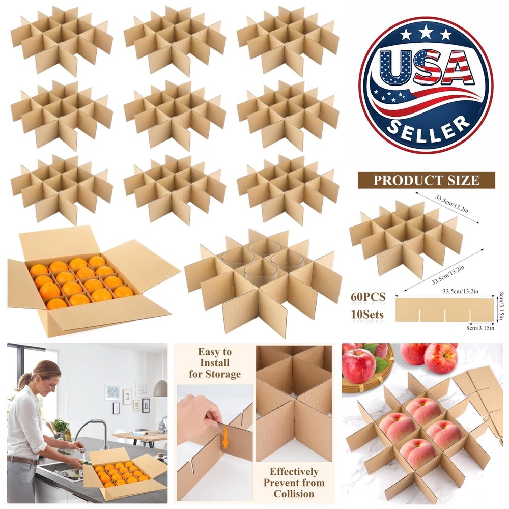 Cardboard Moving Box Divider Kit – 60 Partition Boards for Fragile Items