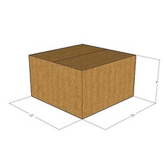 12x12x7 Corrugated Shipping Boxes 32 ECT Single-Wall, 150/Pack
