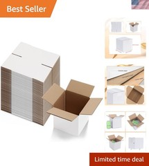 Sturdy 6x6x6 Shipping Boxes – Set of 40 White Packaging Solutions for Small Biz