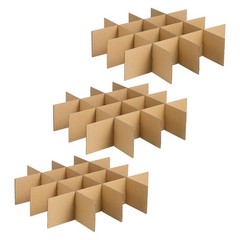 18Pcs Khaki Corrugate Box Insert Dividers for Wine Glass Packing and Dish Moving