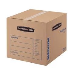 Smoothmove 7713901 18 In X 18 In X 16 In Moving Box, Kraft, Blue Printing,