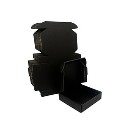 50 Pack 4x4x1 in Black Small Shipping Boxes Corrugated Cardboard Mailers