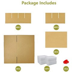 5 Sets Moving Boxes with Divider Kits,16 x 12 x 13 Inch Glassware Dish Packin…