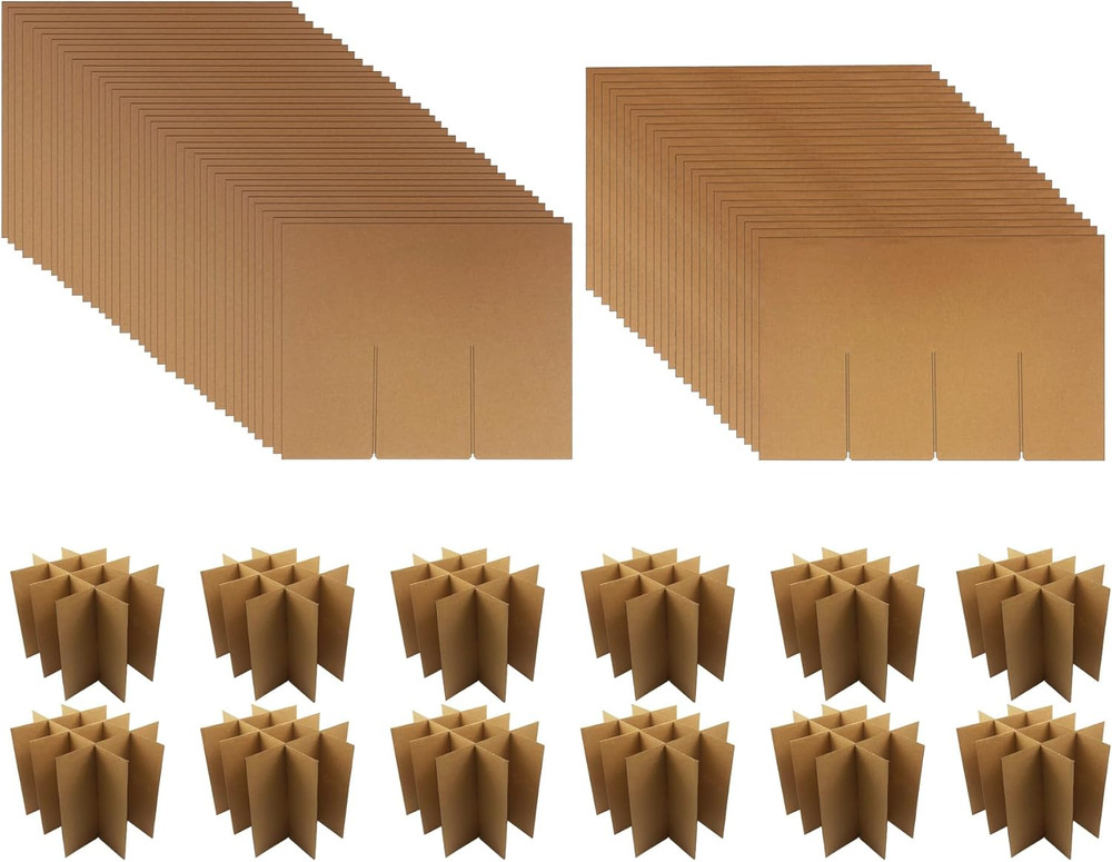 12 Sets Glass Dividers Kits for Moving Boxes Fits in 18 x 14 x 12 Inch Box，Glass
