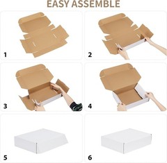 Brand New Shipping Boxes Set of 30, White Corrugated Cardboard Mailer for Sma…