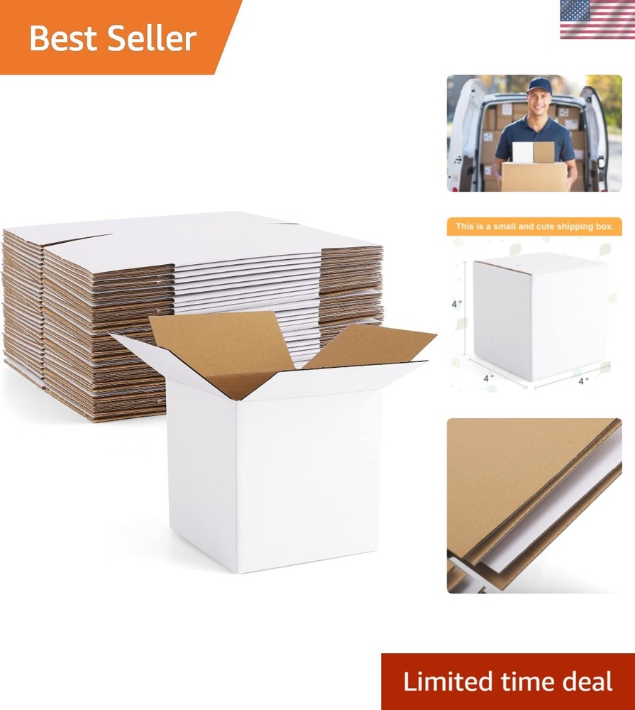 Versatile 25 Pack of 4x4x4″ Cardboard Shipping Boxes for Delicate Items