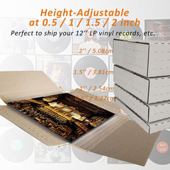 50 Pack Vinyl Record Shipping Mailing Box Mailers, 12.5″ X 12.5″ X 2″, Perfect f