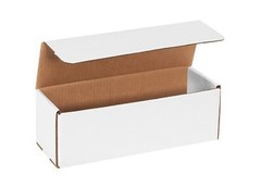 Pack of 300 Strong Corrugated Mailer 12x4x4 White Cardboard Folding Shipping Box