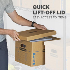 Classic Moving Box Kit – 12 Pack with Lids, Reinforced Handles, No Tape Needed