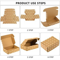 25 Pack Recyclable Corrugated Box Mailers,Kraft Cardboard Box White Polka Dot…