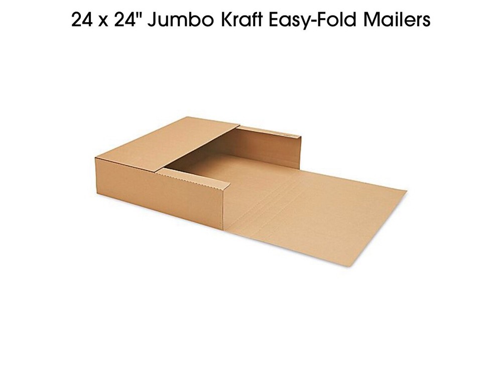 20 pcs 24 x 24” Jumbo Kraft Easy Fold Mailers Brand New Made In The USA