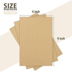 Cartón corrugado 6×9″, paquete de 25 hojas planas, 1/16″ grosor, para envíos