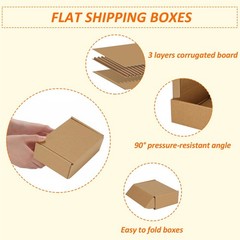 50 Pack 6x4x2 Inch Brown Corrugated Cardboard Shipping Literature Mailer