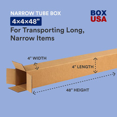 Tall Corrugated Shipping Boxes 4x4x48 – 25 Pack for Storage Solutions