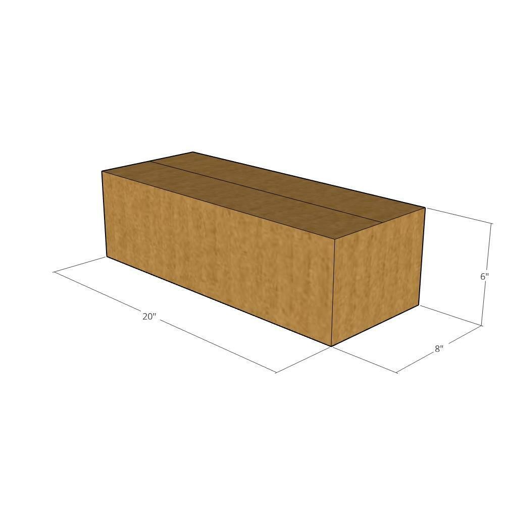 5 20x8x6 Kraft Brown Corrugated Shipping Boxes 32 ECT Single-Wall New