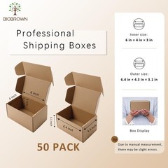 6x4x3″ 50 Pack Corrugated Cardboard Boxes Small Shipping Box for Packaging Sm…