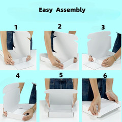 6x6x2 inch Small White Mailers Boxes Recyclable Corrugated Gift Box for Packagin