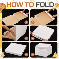 10 PCS 14x14x2 In Extra Thin White Paperboard Pizza Takeout Boxes Container