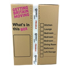 5 Strong, Extra Large, Strong Boxes with Carry Handles and Room List, Shattered…