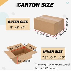 10/25 Pack Small Shipping Boxes 8x6x4 Inches for Shipping, Packaging, Business