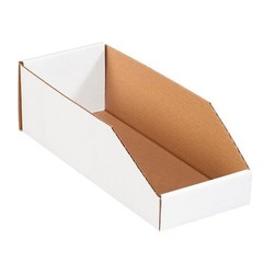 USA BBINMT615 Open Top Bin Boxes, 6″ x 15″ x 4 1/2″, Oyster White (Pack of 50)
