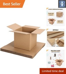 Durable 6x6x6 Inch Shipping Boxes, Pack of 6 – Perfect for Small Item Storage