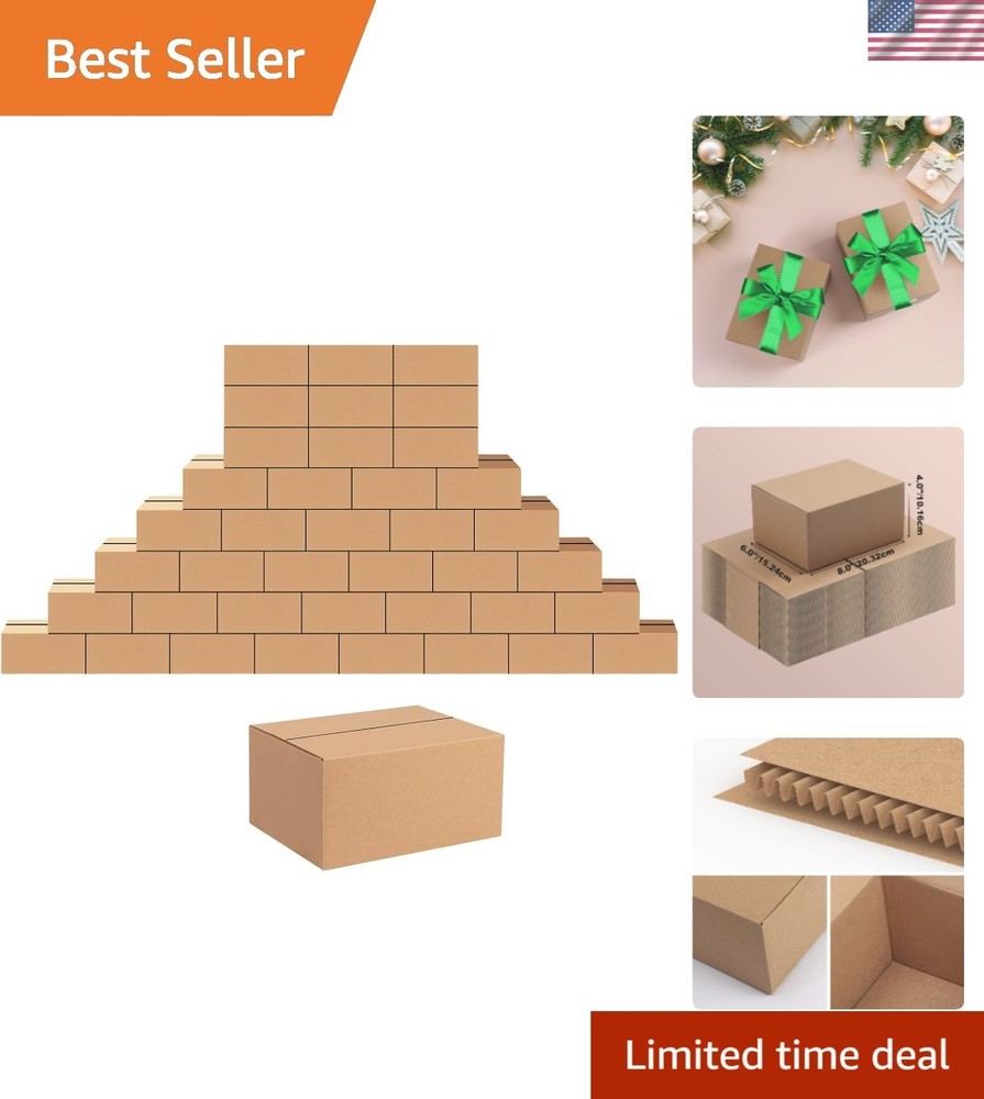 Brand New 40 Pack 8x6x4 Inches Cardboard Shipping Boxes