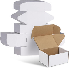 6X4X3 Shipping Boxes Set of 30, 6X4X3 White Corrugated Cardboard Box for Packagi