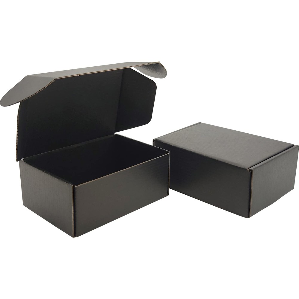 50 PCS Black Corrugated Shipping Boxes 6x4x2 Inch Cardboard Mailer Packaging