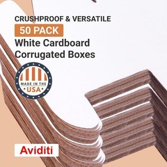 Small Shipping Boxes 12x9x4″ 50-Ct Oyster White Corrugated Heavy Duty