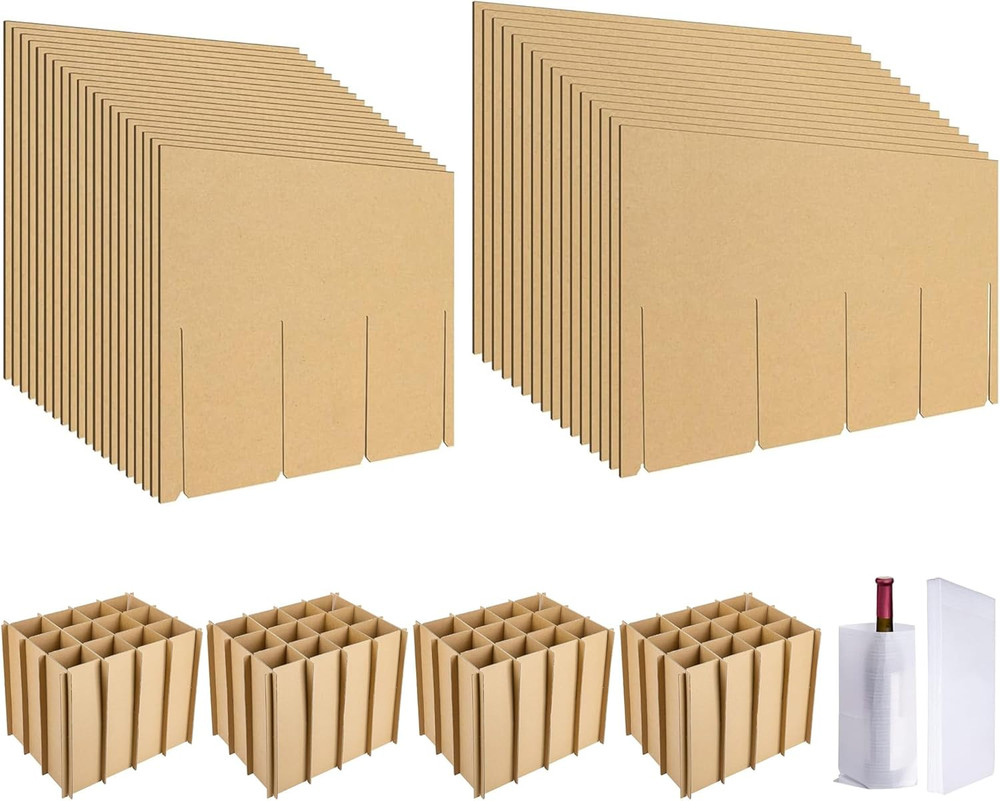 4 Sets Glass Packing Kits- Glass Dividers for Moving Boxes- Glassware Dish Packi