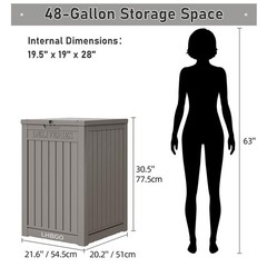 LHBGO Package Delivery Box for Outside, 48 Gallon Storage with Lockable Secur…