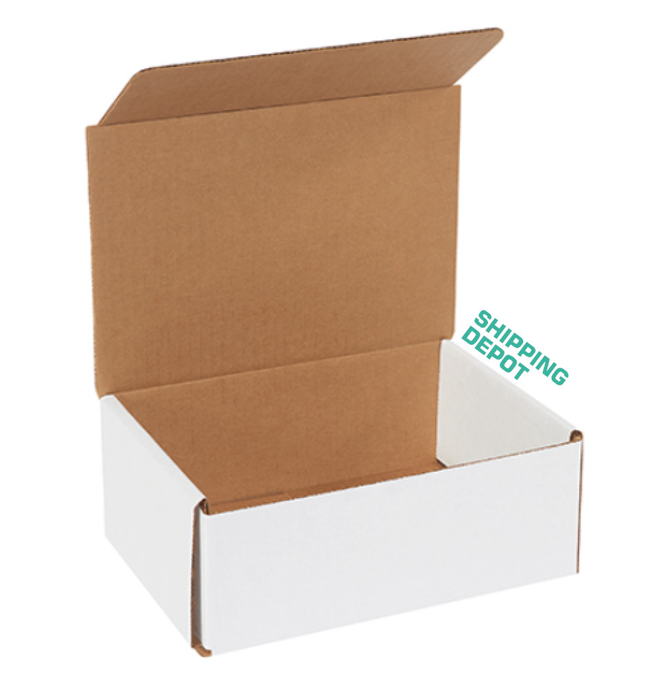 100 PACK 8 x 6 x 3″ White Corrugated Mailing Shipping Boxes 32B Folding Mailers