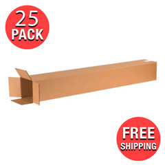 (25-Pack) 6″ x 6″ x48″ Tall Kraft Cardboard Corrugated Shipping Boxes Moving Box