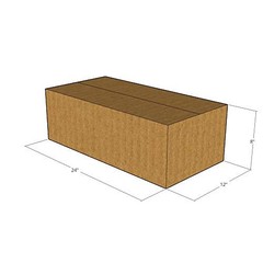 5 24x12x8 Kraft Brown Corrugated Shipping Boxes 32 ECT Single-Wall New