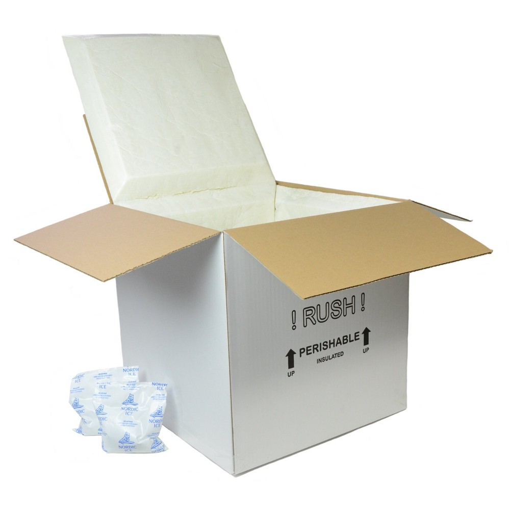 SF16A Insulated Shipping Cooler, 16″ x 12″ x 12″ (Inner 13 x 9 x 9) w/ 2 packs