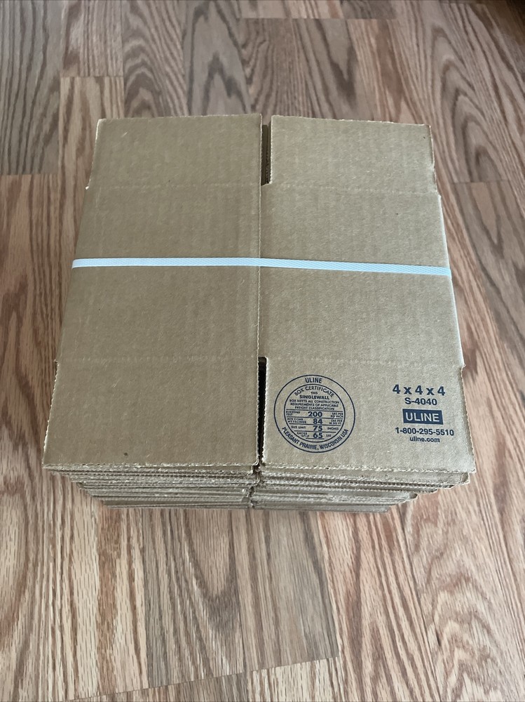 25 4x4x4 ULINE Shipping Boxes, Great For Shipping And Packing