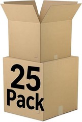 Durable 8x6x3 Brown Corrugated Shipping Boxes – 25 Pack, Eco-Friendly, USA Made