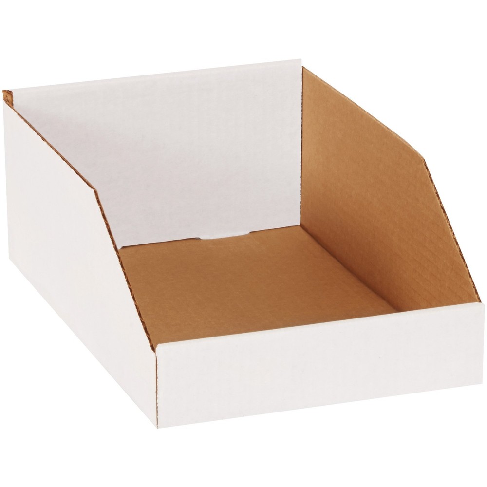 PBINMT812 Open Bin Boxes, 8 x 12 x 4 1/2, Oyster White (Pack of 50)