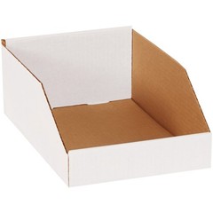 PBINMT812 Open Bin Boxes, 8 x 12 x 4 1/2, Oyster White (Pack of 50)