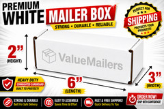 500 – 6 x 3 x 2 White Corrugated Shipping Mailer Packing Box Boxes