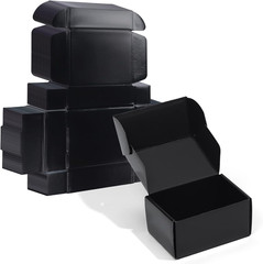 6X4X3 Black Small Shipping Boxes, 20 Packs Corrugated Cardboard Mailer Boxes for