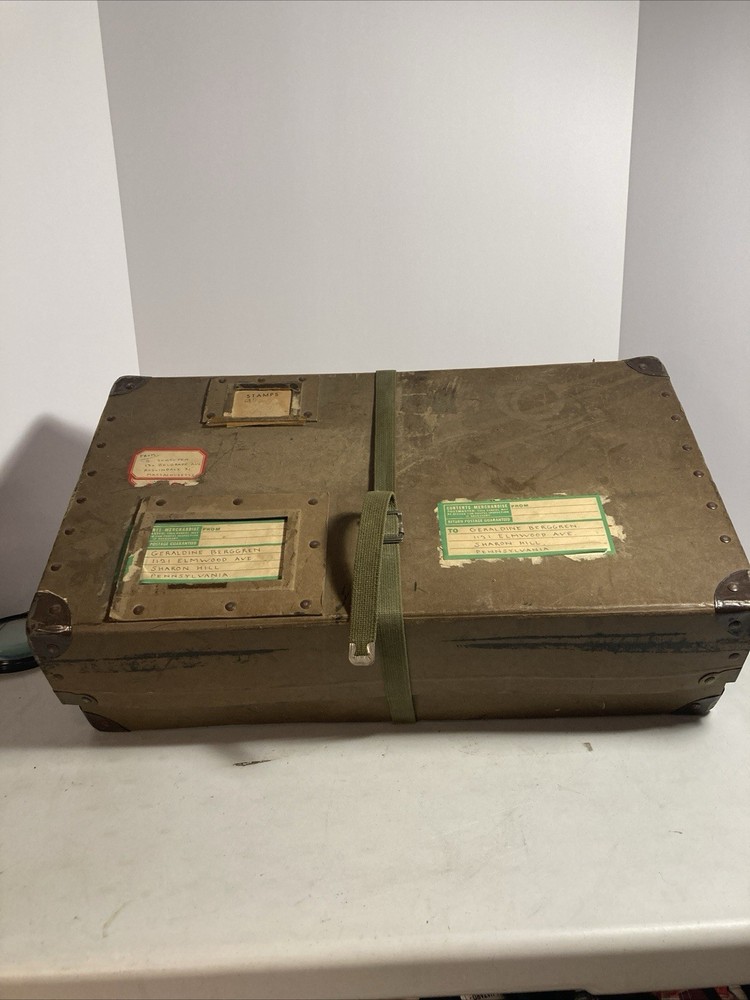 1950’s Shipping Box With Tin Corners. 20.5 X 11.5 X 6